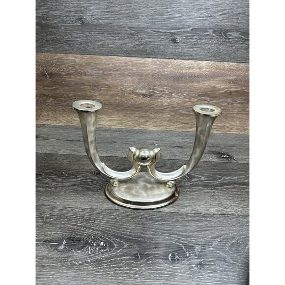 Antique WMF Ikora Germany Silverplate Tulip Art Deco Candelabra Candle Holder - Picture 2 of 13